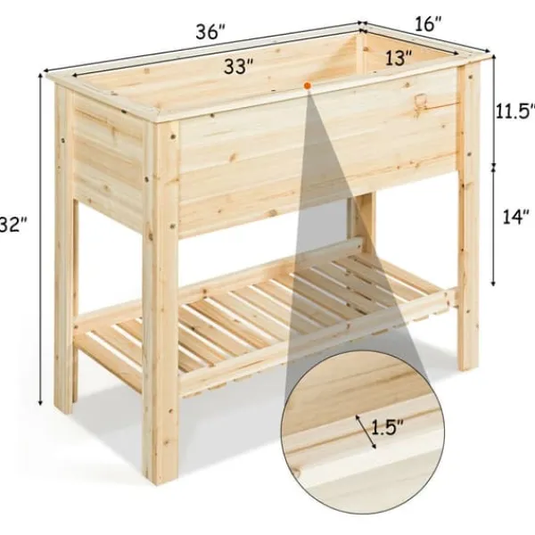 Online Forhøjet køkkenhavebed, 91×41×81 cm, Naturlig Plantningsbænke