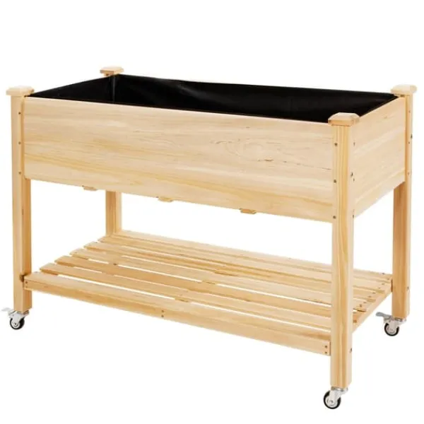 Best Forhøjet plantekasse, 121×60×84 cm, Natur Plantningsbænke