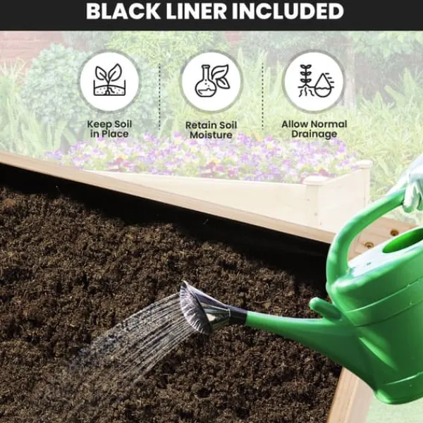 Best Forhøjet plantekasse, 121×60×84 cm, Natur Plantningsbænke
