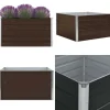 Krukker & Plantebeholdere^Forhøjet plantekasse 100 x 100 x 45 cm galvaniseret stål brun - Hævet Havekasse - Hævet Havekasser - Home & Living