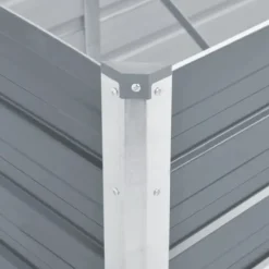 Discount Forhøjet plantekasse i galvaniseret stål - Dybde: 129 cm | Farve: Grå | Størrelse: 129x129x77 cm Plantningsbænke