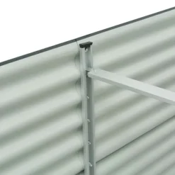 New Forhøjet plantekasse i galvaniseret stål - Optimal til udendørs brug | Størrelse: 240x80x81 cm | Farve: Grå Plantningsbænke