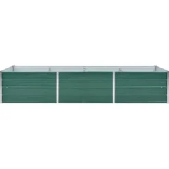 Plantningsbænke^Forhøjet plantekasse i galvaniseret stål - Størrelse: 240x80x45 cm | Farve: Grøn
