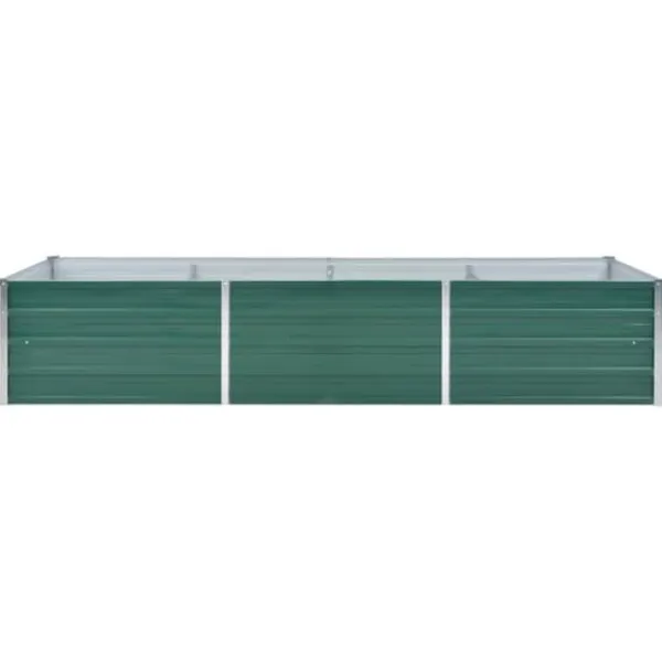Plantningsbænke^Forhøjet plantekasse i galvaniseret stål - Størrelse: 240x80x45 cm | Farve: Grøn