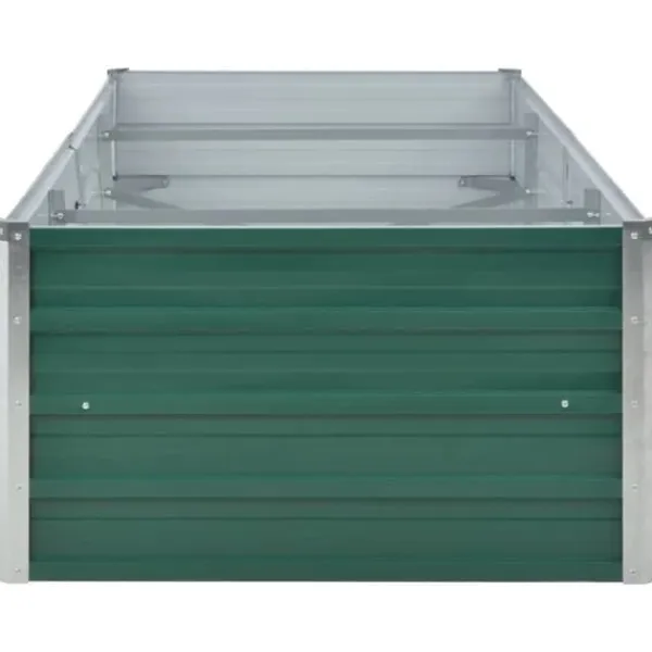 Plantningsbænke^Forhøjet plantekasse i galvaniseret stål - Størrelse: 240x80x45 cm | Farve: Grøn