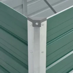 Plantningsbænke^Forhøjet plantekasse i galvaniseret stål - Størrelse: 240x80x45 cm | Farve: Grøn