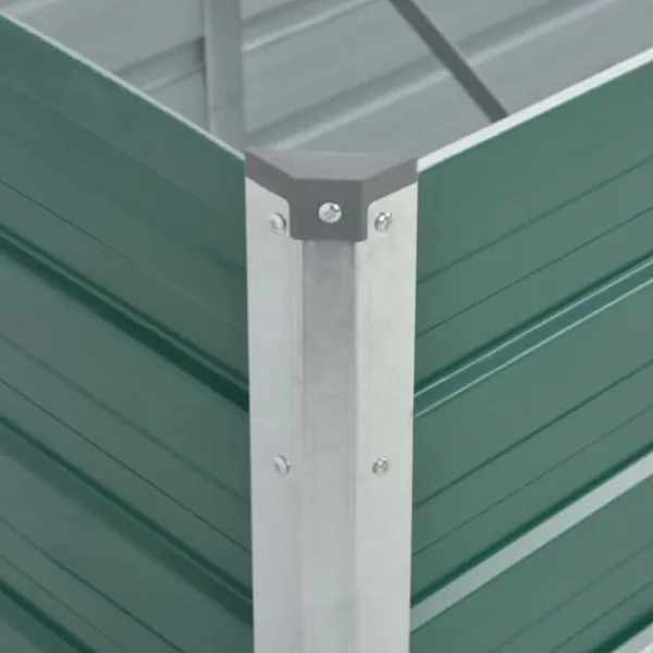Plantningsbænke^Forhøjet plantekasse i galvaniseret stål - Størrelse: 240x80x45 cm | Farve: Grøn