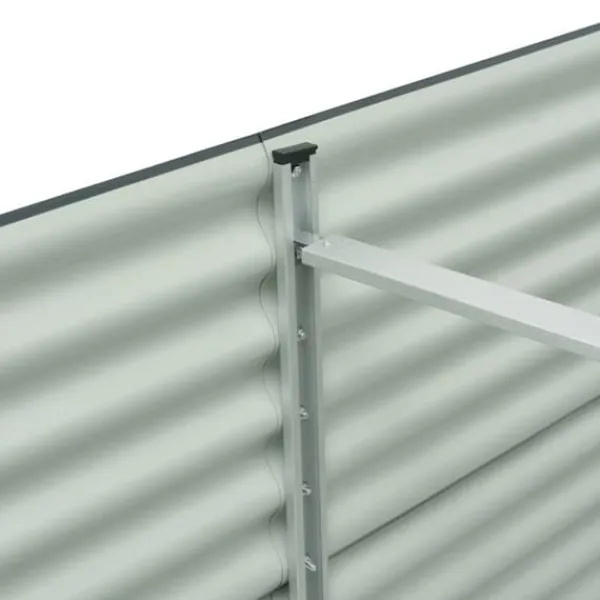 Discount Forhøjet plantekasse i galvaniseret stål - Udendørs-gartneri | Størrelse: 320x80x81 cm | Farve: Grå Krukker & Plantebeholdere