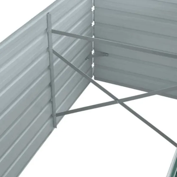 Forhøjet plantekasse i galvaniseret stål - Perfekt til haven | Størrelse: 240x80x77 cm | Farve: Grøn Plantningsbænke