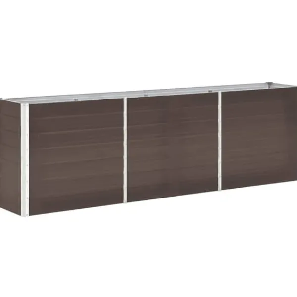 Plantningsbænke^Forhøjet plantekasse i galvaniseret stål - Dybde 240x40x77 cm | Farve: Brun