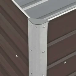 Plantningsbænke^Forhøjet plantekasse i galvaniseret stål - Dybde 240x40x77 cm | Farve: Brun