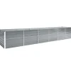 Plantningsbænke^Forhøjet plantekasse i galvaniseret stål - Ideel til haven | Størrelse: 480x80x77 cm | Farve: Grå