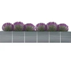 Plantningsbænke^Forhøjet plantekasse i galvaniseret stål - Ideel til haven | Størrelse: 480x80x77 cm | Farve: Grå