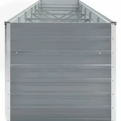 Plantningsbænke^Forhøjet plantekasse i galvaniseret stål - Ideel til haven | Størrelse: 480x80x77 cm | Farve: Grå