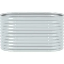 New Forhøjet plantekasse i galvaniseret stål - Dybde 160x80x81 cm | Farve: Sølv Plantningsbænke