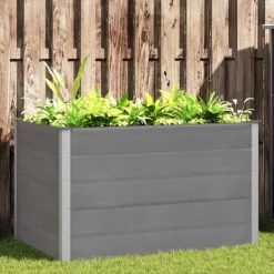 Discount Forhøjet plantekasse i grå WPC - Holdbar og vejrbestandig | Størrelse: 150x100x91 cm Plantningsbænke