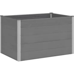 Discount Forhøjet plantekasse i grå WPC - Holdbar og vejrbestandig | Størrelse: 150x100x91 cm Plantningsbænke