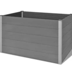 Discount Forhøjet plantekasse i grå WPC - Holdbar og vejrbestandig | Størrelse: 150x100x91 cm Plantningsbænke