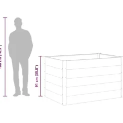 Discount Forhøjet plantekasse i grå WPC - Holdbar og vejrbestandig | Størrelse: 150x100x91 cm Plantningsbænke