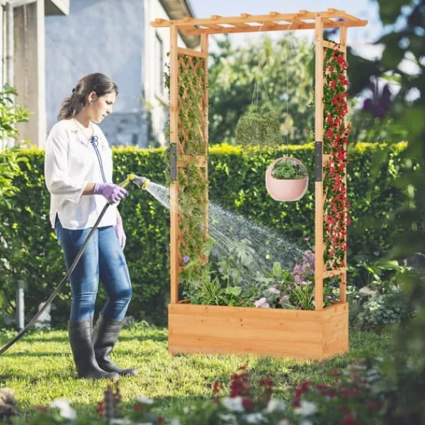 Buer, Spalier, Lysthuse Uden Tag^Forhøjet plantekasse, 79x17.5x45 cm, Orange