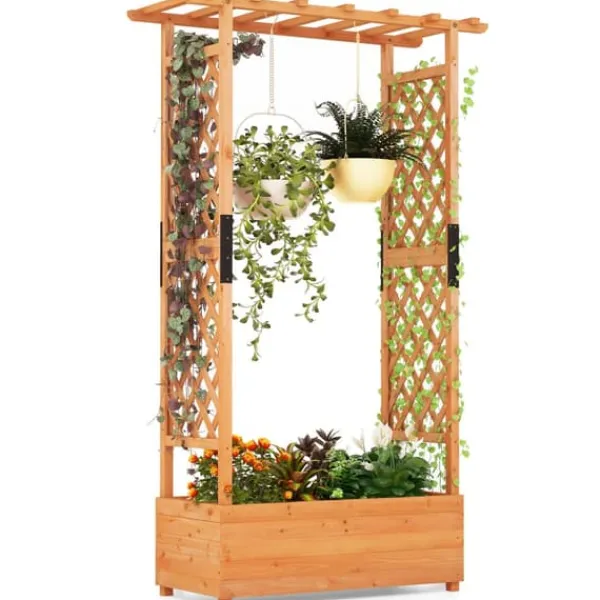 Buer, Spalier, Lysthuse Uden Tag^Forhøjet plantekasse, 79x17.5x45 cm, Orange