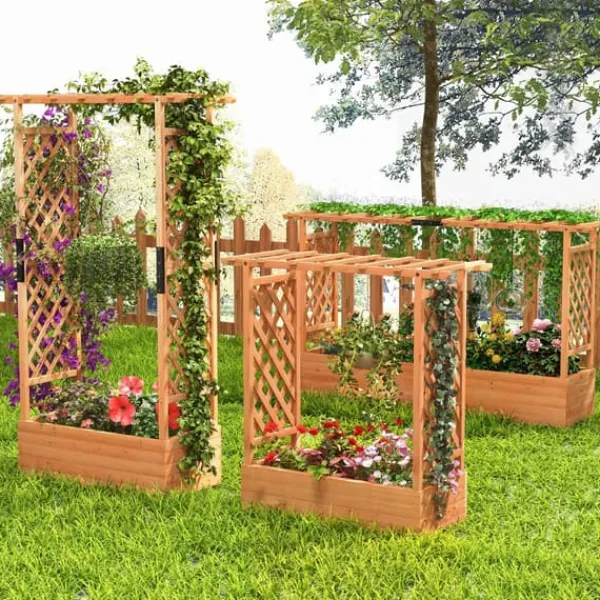 Buer, Spalier, Lysthuse Uden Tag^Forhøjet plantekasse, 79x17.5x45 cm, Orange