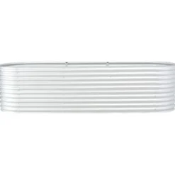 Best Forhøjet plantekasse 320x80x81 cm galvaniseret stål sølvfarvet - Plantekasse - Plantekasser - Home & Living Plantningsbænke