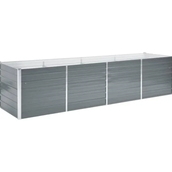 Forhøjet plantekasse 320x80x77 cm galvaniseret stål grå - Plantekasse - Plantekasser - Home & Living Krukker & Plantebeholdere