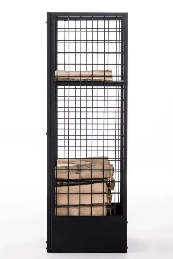 Tilbehør Til Brændeovne & Pejse^Forrest Firewood Rack - Black Metal, 40x40x120 cm