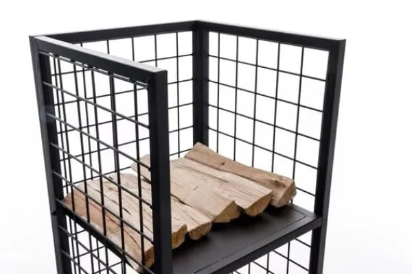 Tilbehør Til Brændeovne & Pejse^Forrest Firewood Rack - Black Metal, 40x40x120 cm
