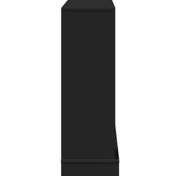 Pejse^Forsats til pejs i konstrueret træ - Sikkerhedsbarriere | Farve: Sort | Størrelse: 100x30x87,5 cm