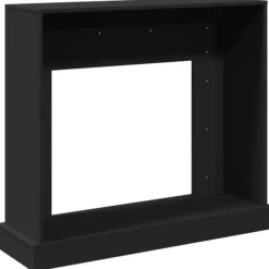 Pejse^Forsats til pejs i konstrueret træ - Sikkerhedsbarriere | Farve: Sort | Størrelse: 100x30x87,5 cm