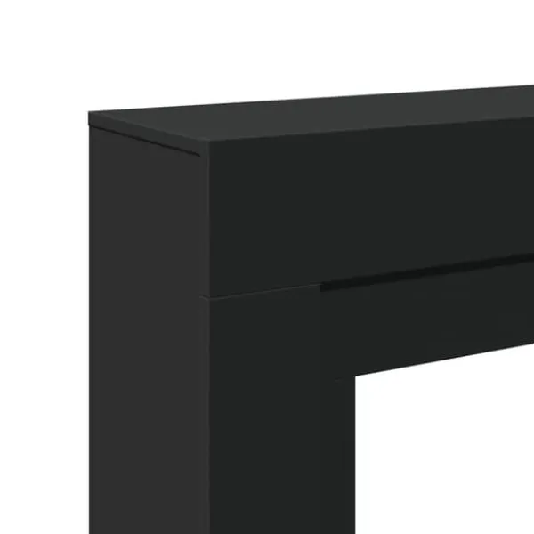 Pejse^Forsats til pejs i konstrueret træ - Sikkerhedsbarriere | Farve: Sort | Størrelse: 100x30x87,5 cm