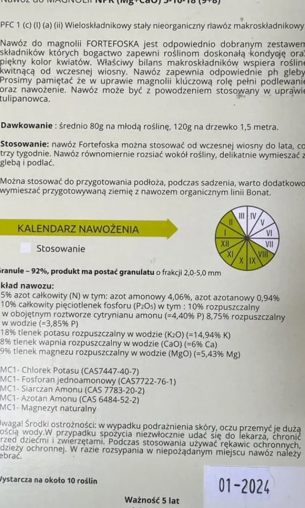 Gødningsmidler^FORTEFOSKA MAGNOLIA GØDNING 1 KG GRANULAT MEGET EFFEKTIV