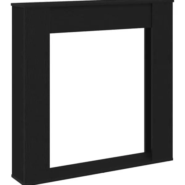 Pejse^Fortsat til pejs - Slidstærk hylde til LED-flamme | Farve: Sort | Størrelse: 100x20x100 cm
