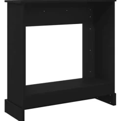 Pejse^Fortsats til pejs - Dekorativ hylde til LED-flamme | Størrelse: 90x30x90 cm | Farve: Sort egetræsfarvet