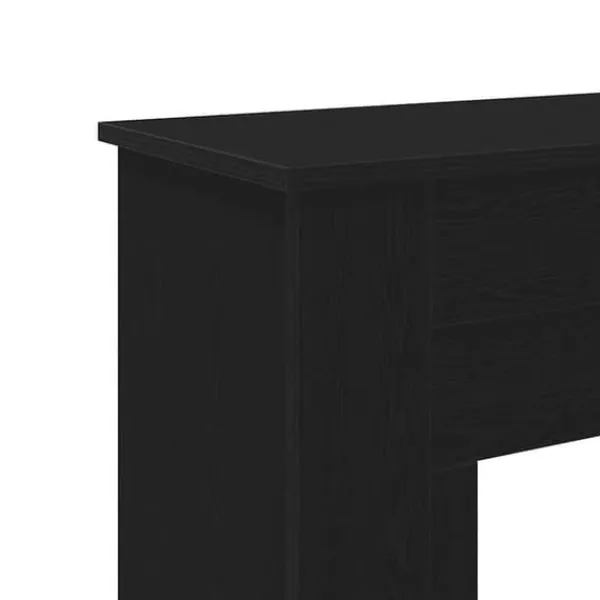 Pejse^Fortsats til pejs - Dekorativ hylde til LED-flamme | Størrelse: 90x30x90 cm | Farve: Sort egetræsfarvet