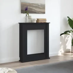 Pejse^Fortsats til pejs i konstrueret træ - Sikkerhedsbarriere | Størrelse: 75x20x87,5 cm | Farve: Sort