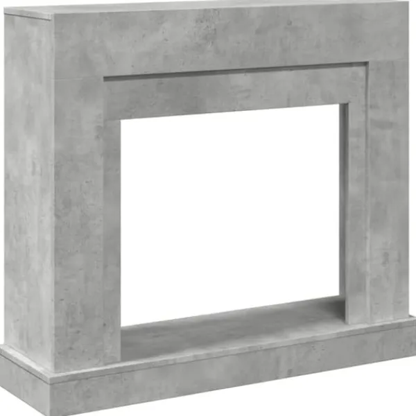 Pejse^Fortsats til pejs i konstrueret træ - Sikkerhed og stil | Størrelse: 100x30x87,5 cm | Farve: Betongrå