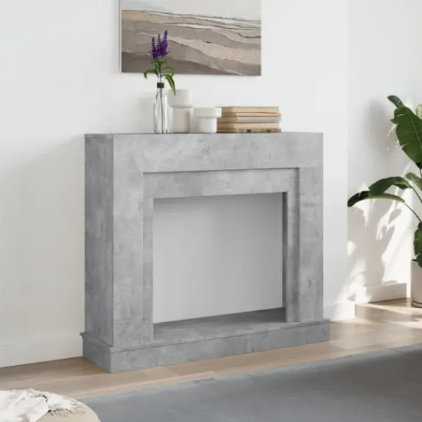 Pejse^Fortsats til pejs i konstrueret træ - Sikkerhed og stil | Størrelse: 100x30x87,5 cm | Farve: Betongrå