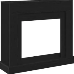 Best Fortsats til pejs i konstrueret træ - Sikkerhedsbarriere | Farve: Sort-eg | Størrelse: 100x30x87,5 cm Pejse