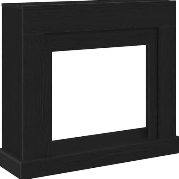 Best Fortsats til pejs i konstrueret træ - Sikkerhedsbarriere | Farve: Sort-eg | Størrelse: 100x30x87,5 cm Pejse