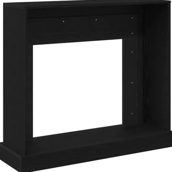 Best Fortsats til pejs i konstrueret træ - Sikkerhedsbarriere | Farve: Sort-eg | Størrelse: 100x30x87,5 cm Pejse