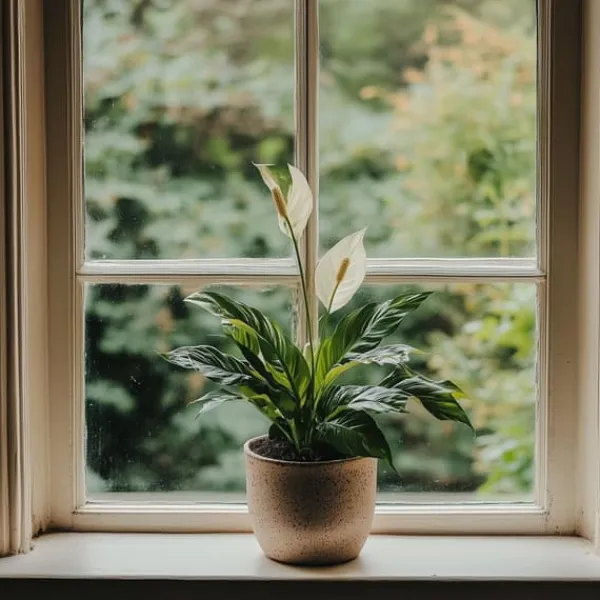 Krukkeplanter Indendørs^Fredslilje + Pokon - Sæt med 2 - Spathiphyllum 'Lima' - Højde 60-75cm - ⌀17cm
