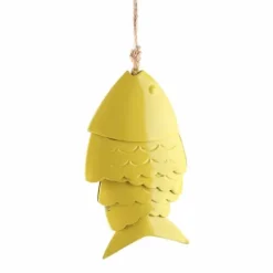 Online Färgglada Koi Fish Wind Chimes Metallhantverk Utomhus takfot Hängande dekorationer Fish Wind Chime Vinddekoration