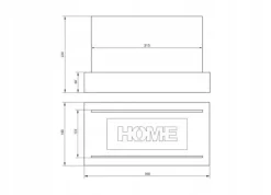 Pejse^Fritstående biopejs 36 x 18 x 22 cm Home Sort strukturmat