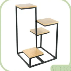 Sale Fritstående blomsterstativ til blomster og planter, 4 niveauer, metal, rustik, 76 cm Plantestativer