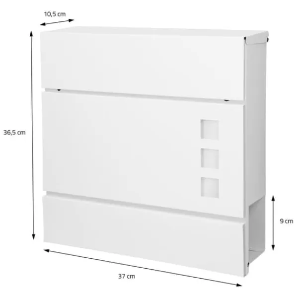 Online Fritstående brevkasse med avisrum 37 cm Hvid inkl. stativ 120 cm høj Fritstående brevkasse i sølv Postkasser & Brevindkast