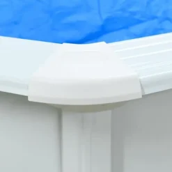 Pooler^Fritstående swimmingpool med stålvæg 460x120 cm | Farve: Hvid | Inderside: Blå