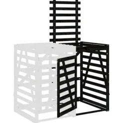 Outlet Förlängning till sopkärlsskjulet - Massiv furu, Ventilerad design | Färg: Svart | Storlek: Standard Skure, Garager & Carports